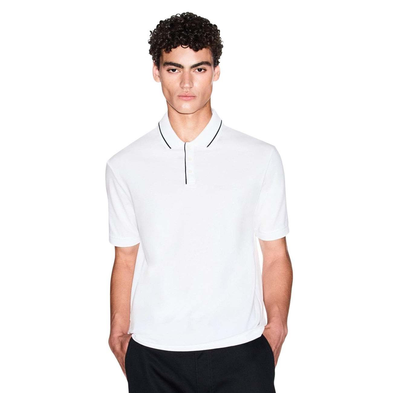 Мъжка бяла поло тениска Armani Exchange Men Polo XM001557 AF10363 U0009 Front View