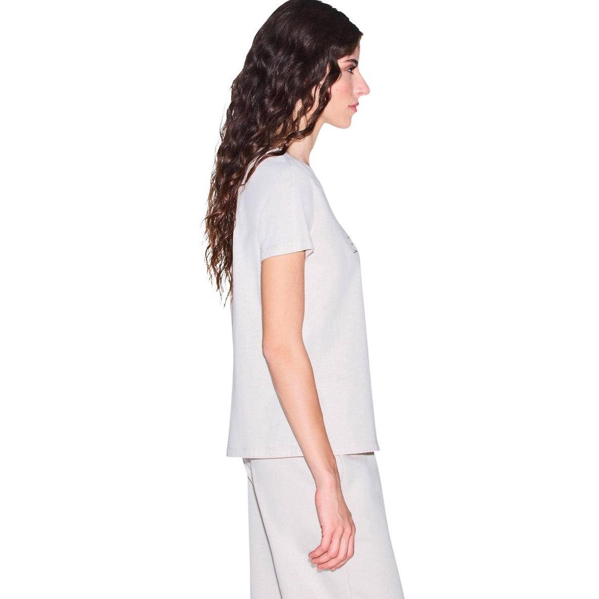 Дамска бежова тениска Armani Exchange Women T-shirt XW002957 AF10356 U1039 Side View