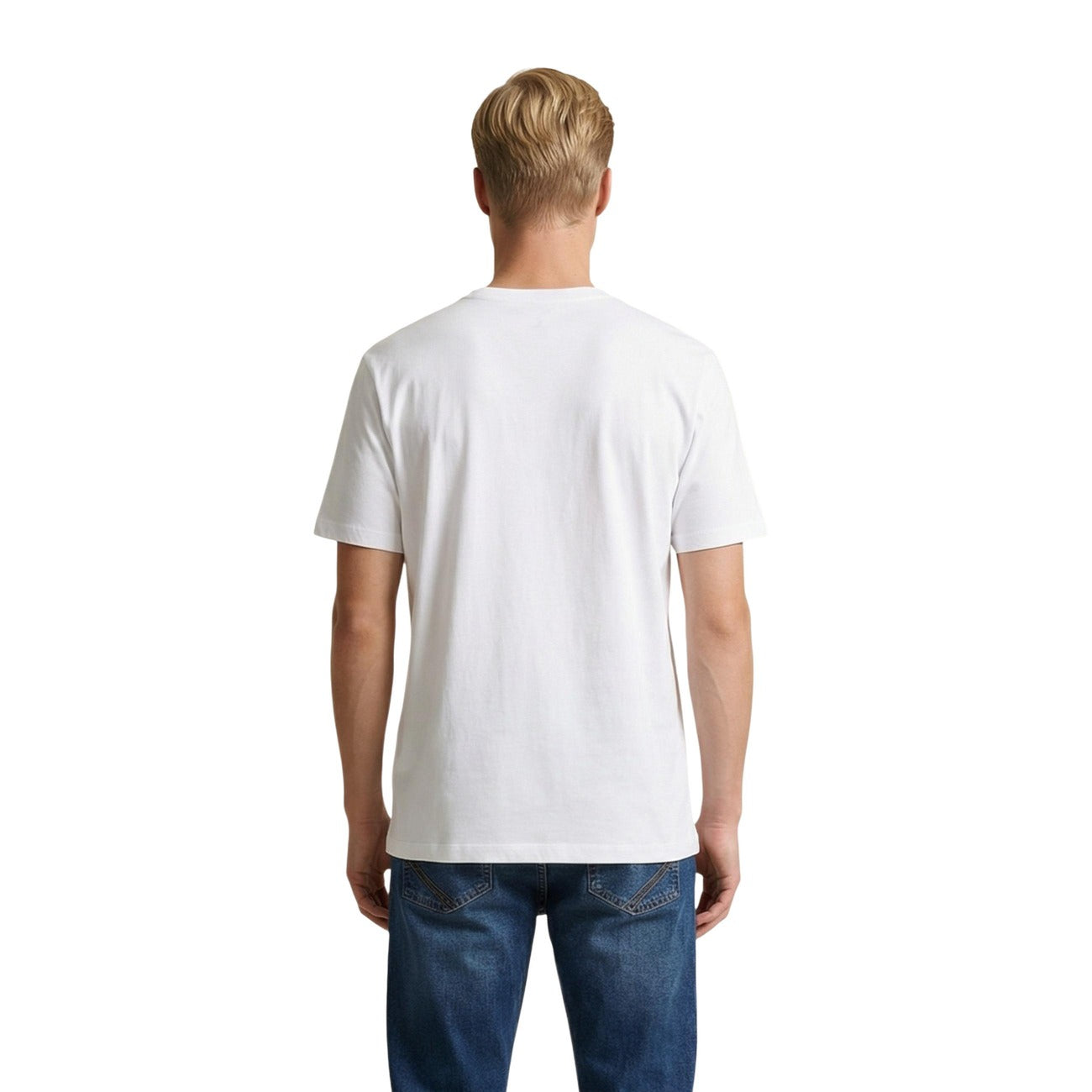 Мъжка бяла тениска Calvin Klein Jeans Men T-shirt LV04RE821G YBH Back View