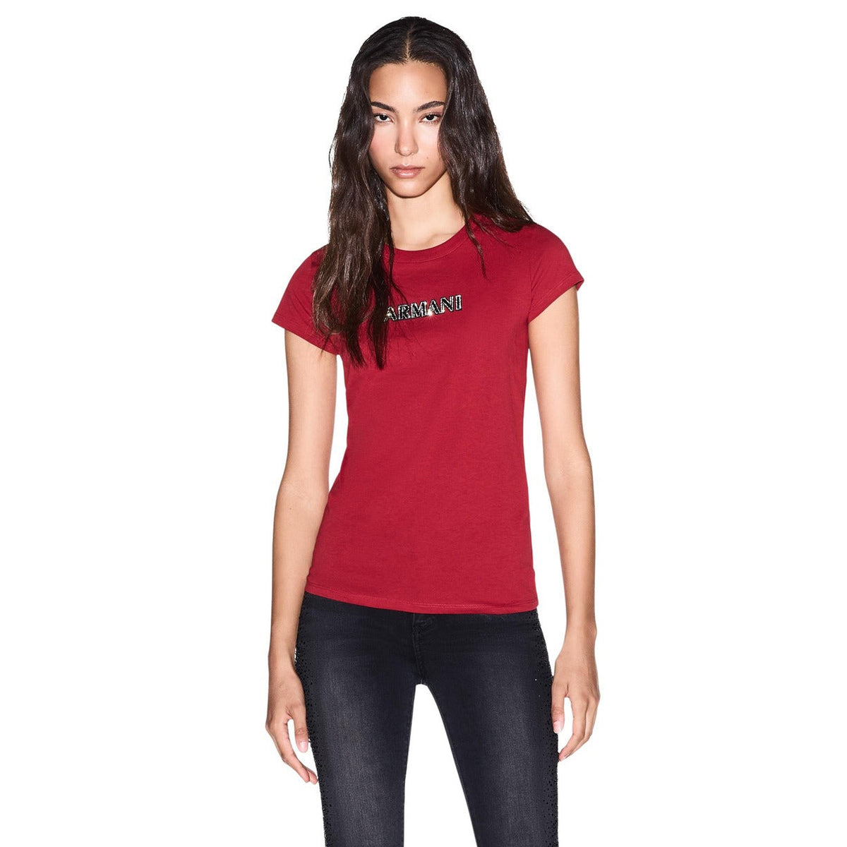 Дамска червена тениска Armani Exchange Women T-shirt XW002550 AF10356 U5102 Front View