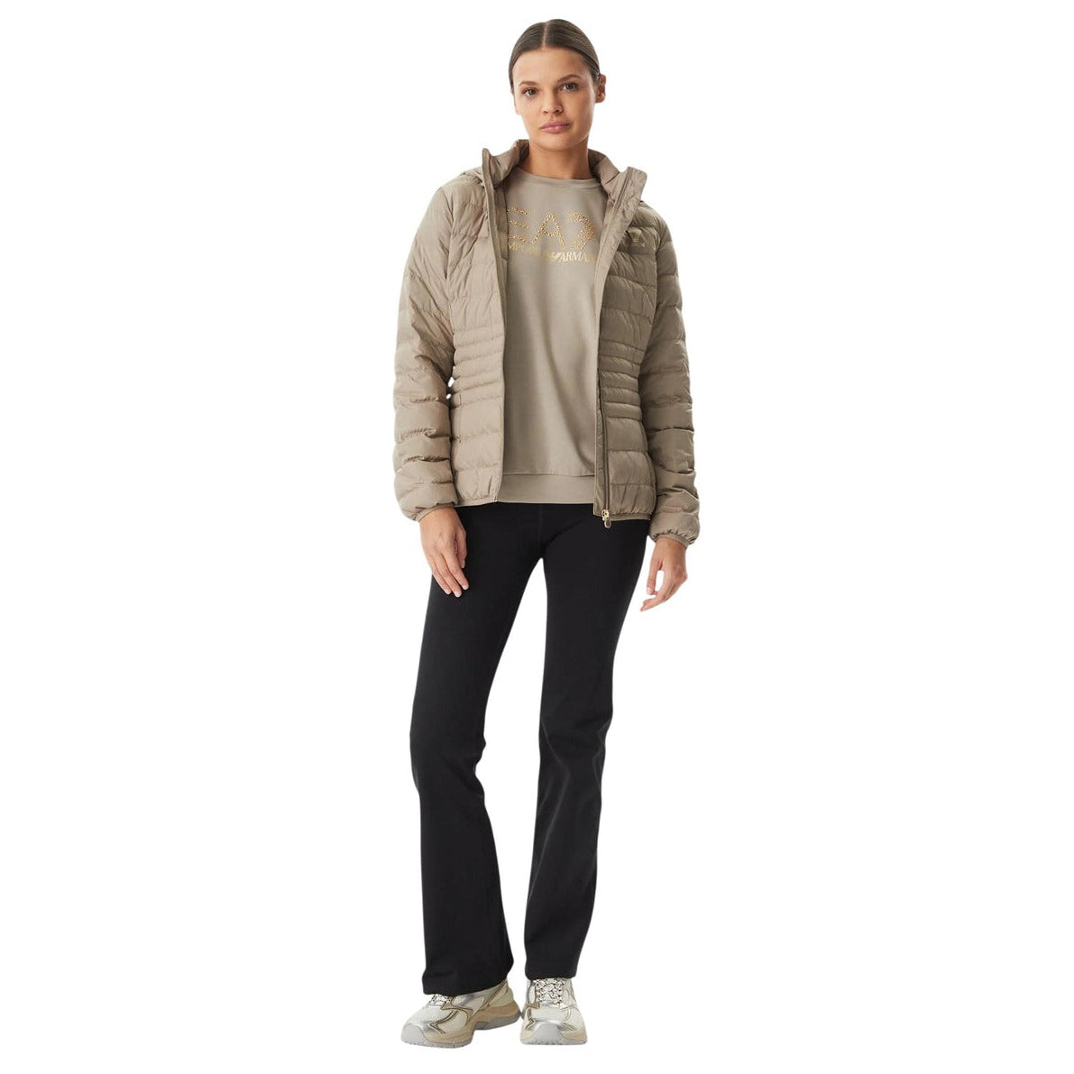 Дамско бежово яке EA7 Emporio Armani Women Jacket 8NTB23 TNF8Z U6167 Front View