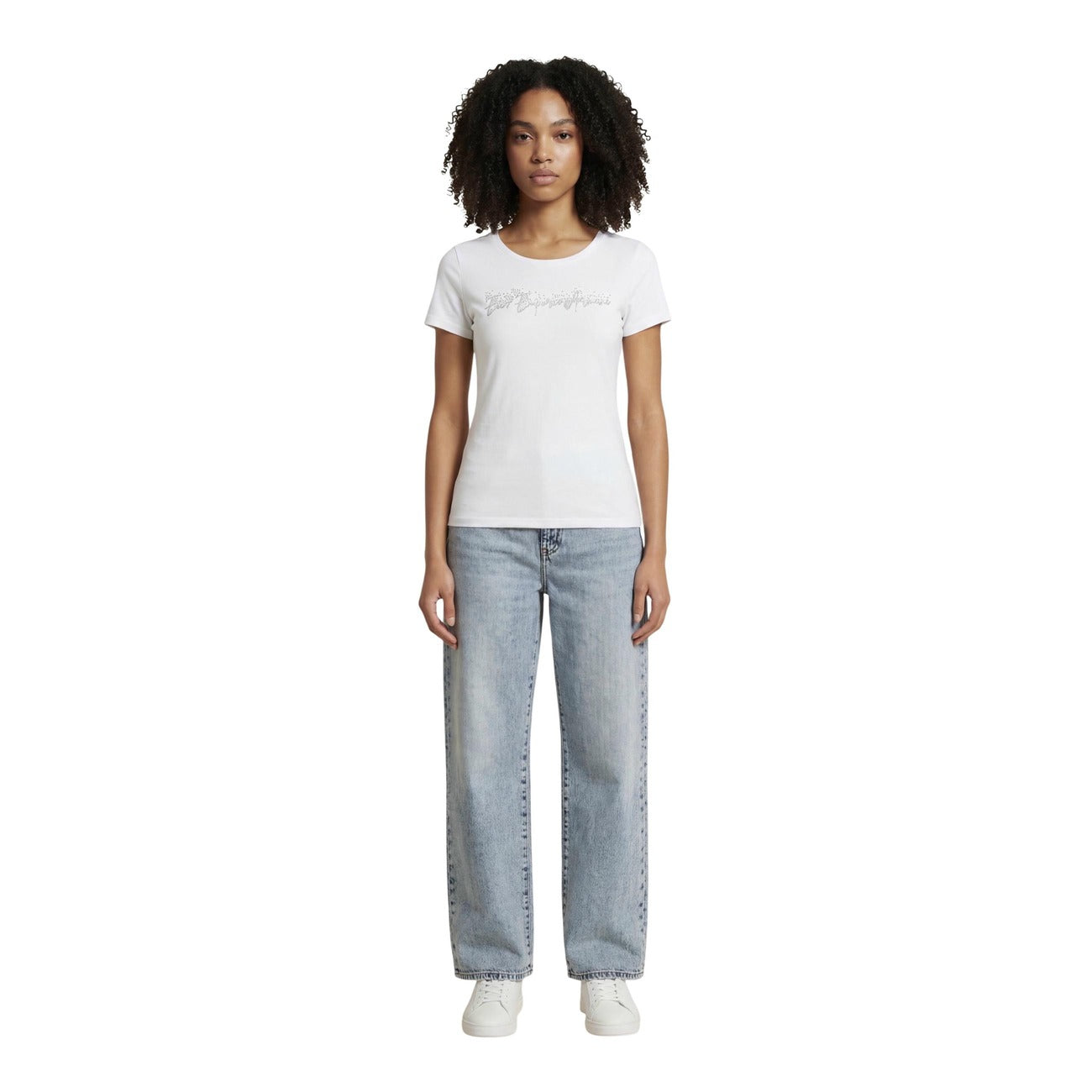 Дамска бяла тениска EA7 Emporio Armani Women T-shirt 7W000978 AF10373 Front View