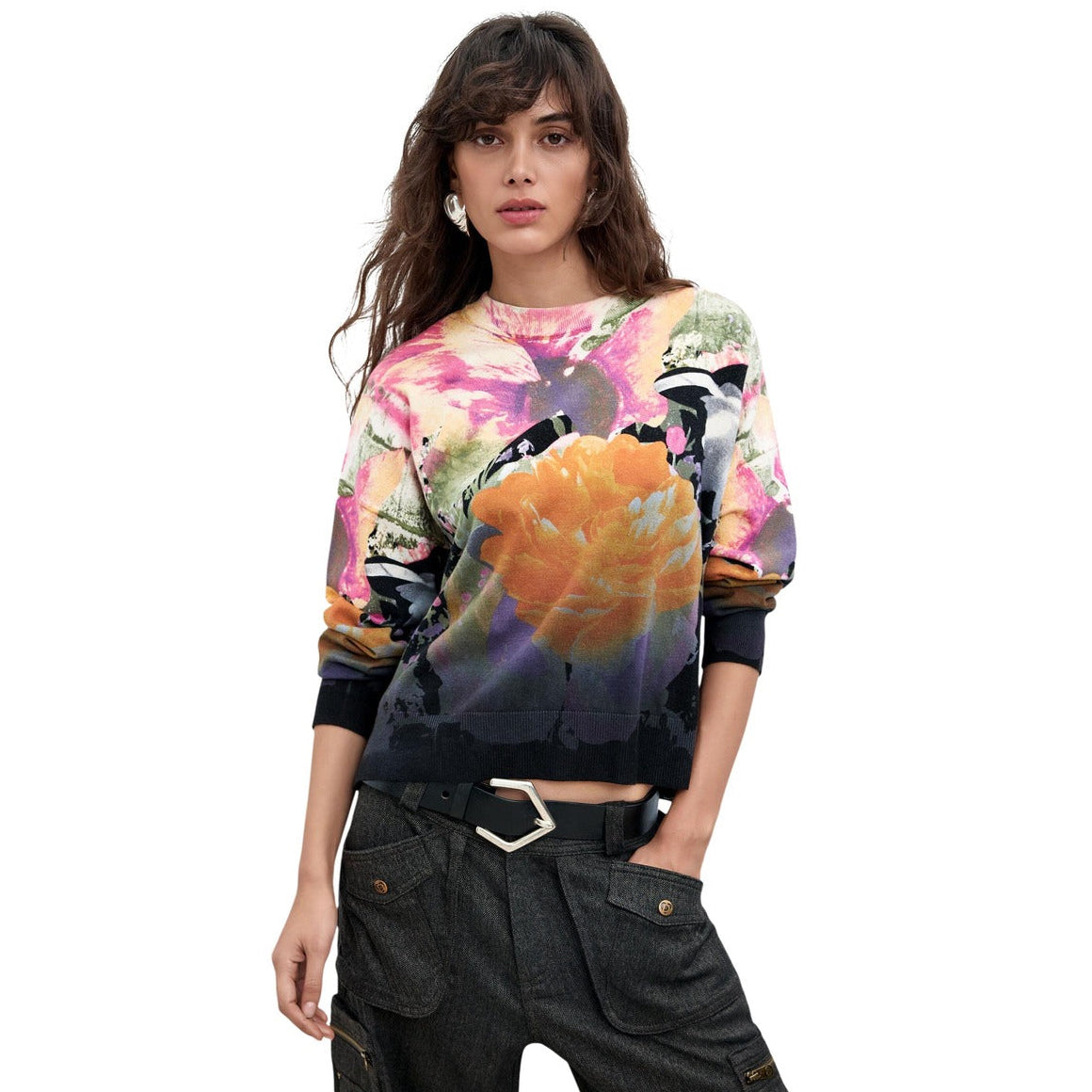 Дамски пуловер Desigual women’s sweater 26WWJF49 2000 front view 