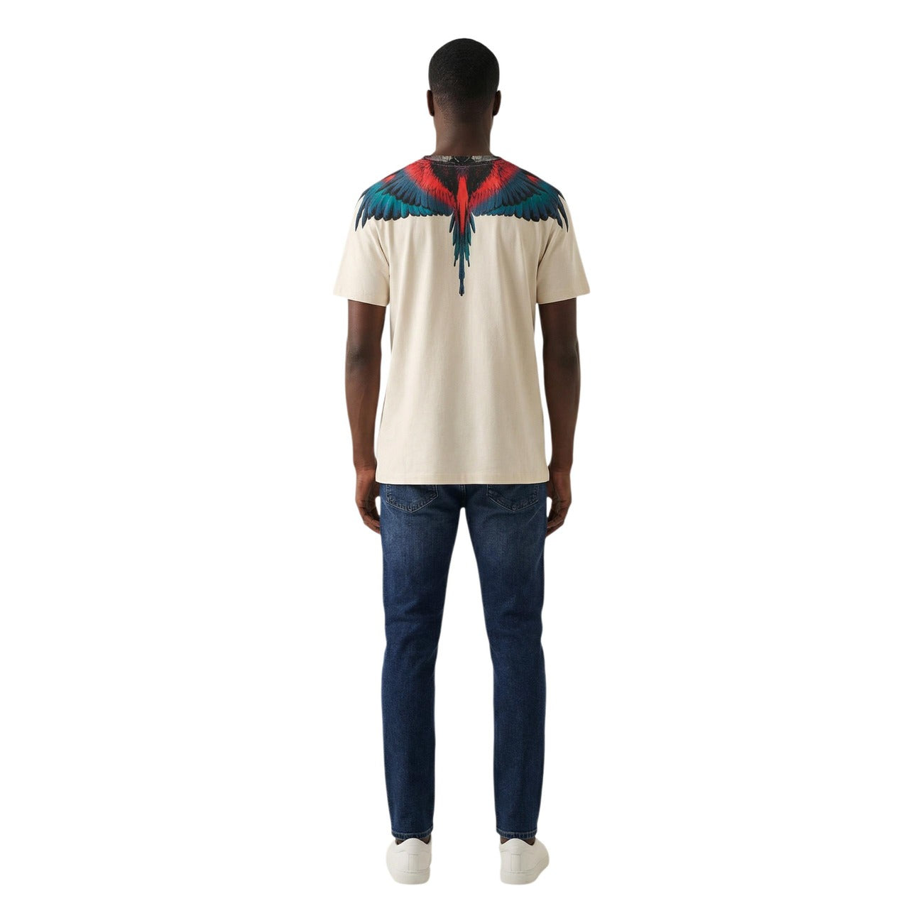  Мъжка бяла тениска County Of Milan Marcelo Burlon Men T-shirt S6CMMATH029 Back View