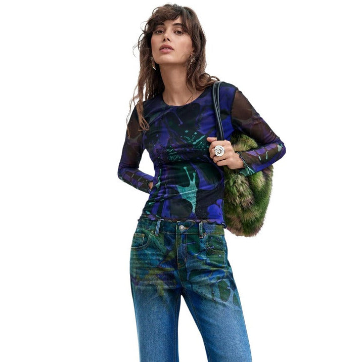 Дамска тениска Desigual women’s t-shirt  26WWTK02 5022 Model view 