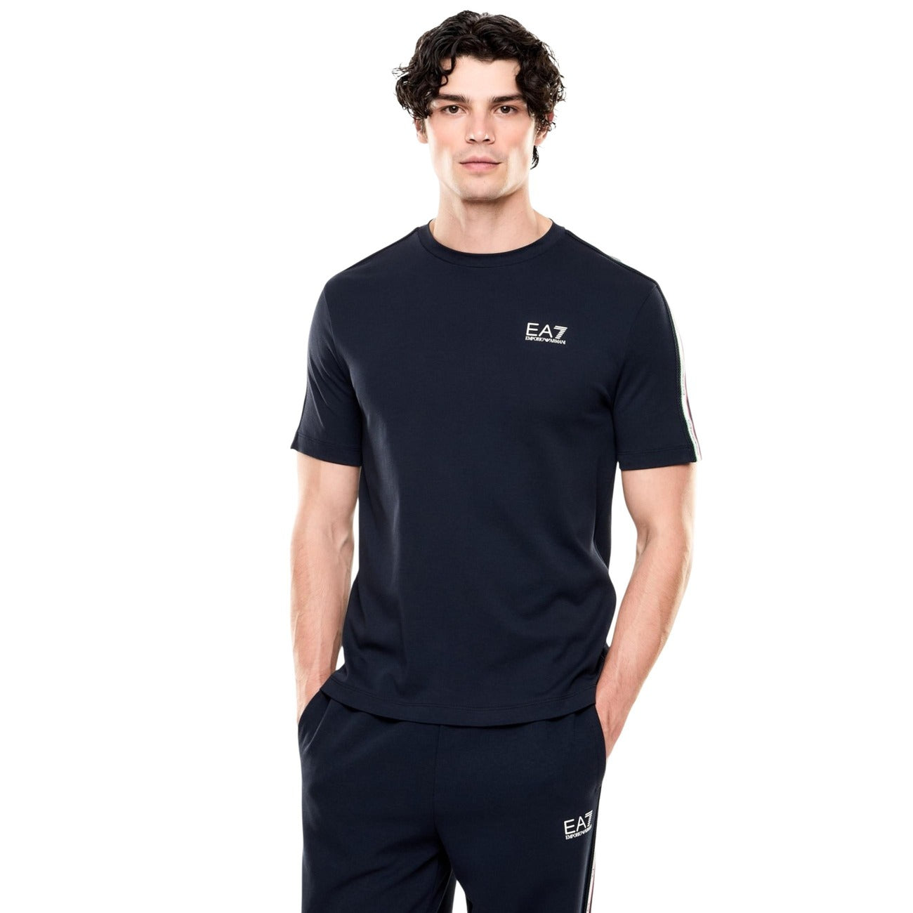 Мъжка синя тениска EA7 Emporio Armani Men T-shirt 7M001861 AF12503 UB102 Front View