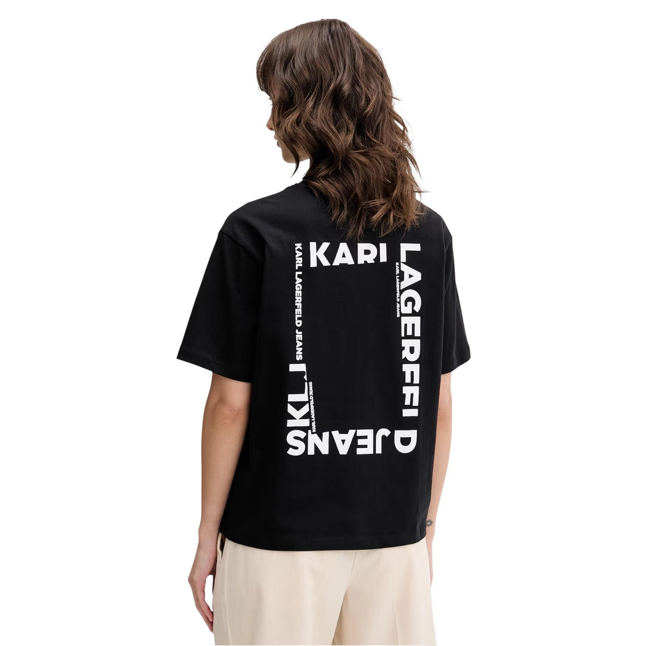 Дамска черна тениска Karl Lagerfeld Jeans Women T-shirt B2W17069 999 Back View