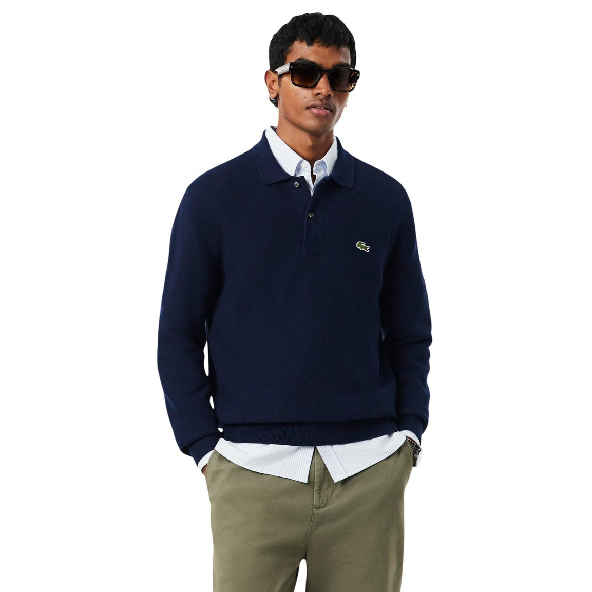 Мъжки поло пуловер Lacoste Men Knitwear Polo AH9904 166 Front View