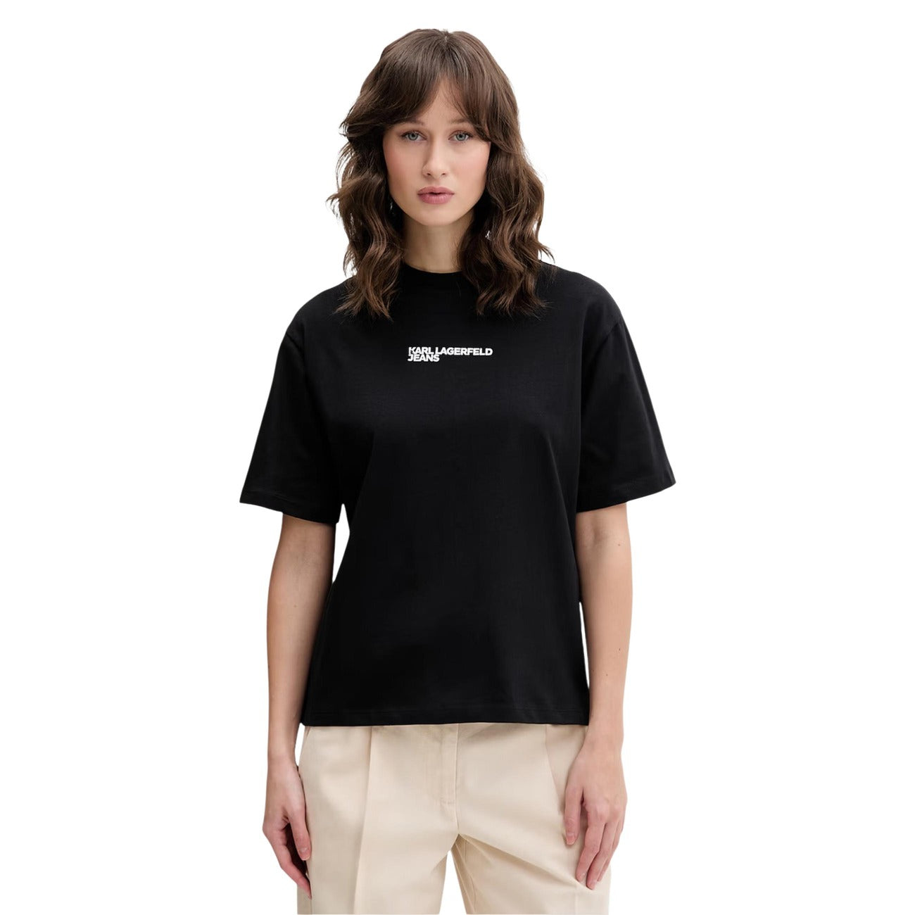 Дамска черна тениска Karl Lagerfeld Jeans Women T-shirt B2W17069 999 Front View